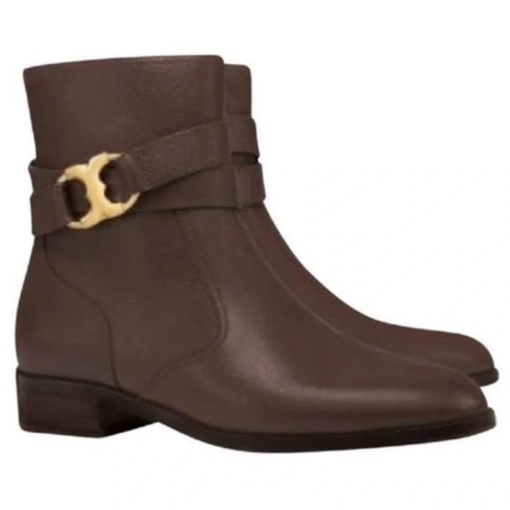 NEW Tory Burch Gemini Link Brown Leather Boots